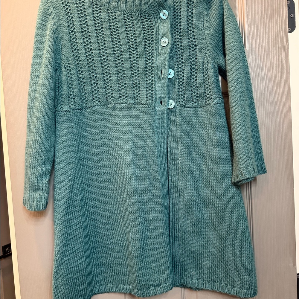Kimchi Blue Textured Knit Cardigan in Teal